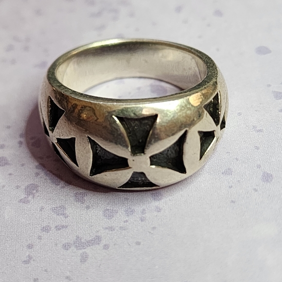 Templar Crosses Sterling Silver Men's Ring - Picture 4 of 5